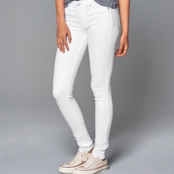 abercrombie and fitch white jeans